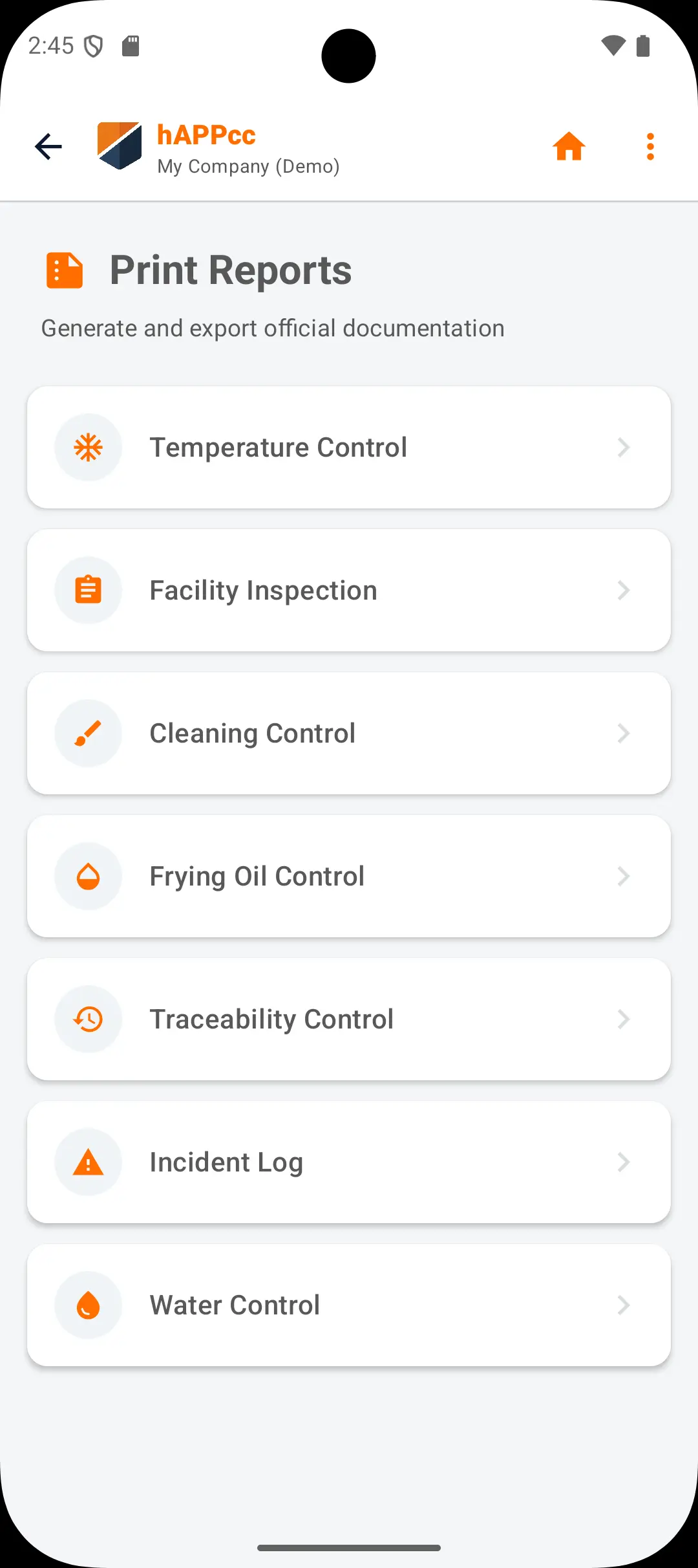 Informes de registro de temperaturas APPCC en hAPPcc